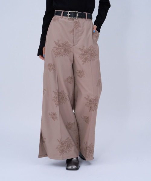 HARE（ハレ） ワイドパンツ パンツ Flowerシシュウワイドパンツ(HARE