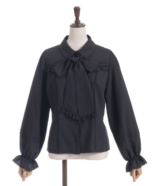 axes femme POETIQUE ブラウス シャツ ボウタイリボン付きフリル