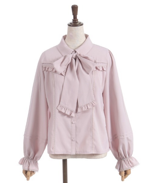 axes femme POETIQUE ブラウス シャツ ボウタイリボン付きフリル