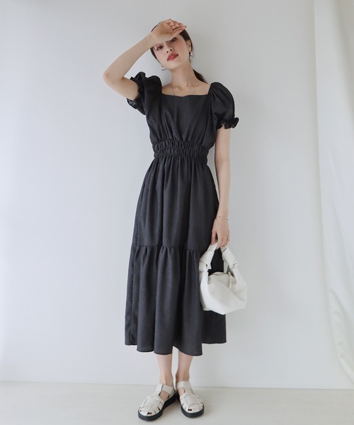 「BLUEEAST」 半袖ワンピース MEDIUM グレー レディース_画像2