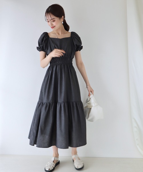 「BLUEEAST」 半袖ワンピース MEDIUM グレー レディース_画像3