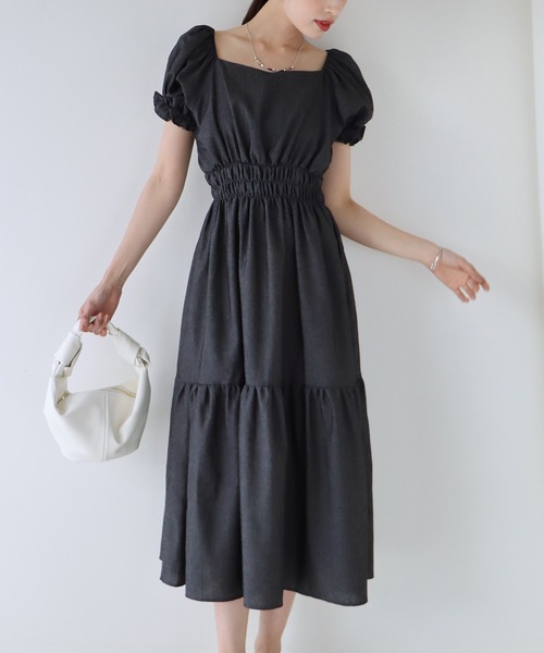 「BLUEEAST」 半袖ワンピース MEDIUM グレー レディース_画像5