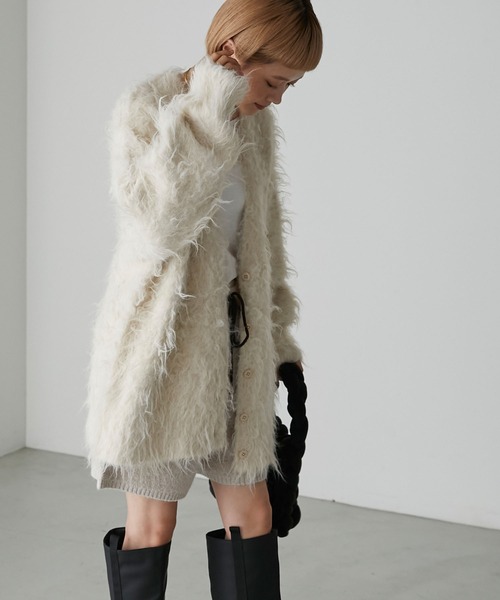 「forksy.」 ニットカーディガン FREE チャコール レディース_画像4