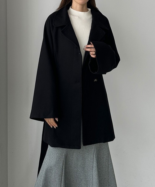 「Louere」 ステンカラーコート X-LARGE ダークグレー レディース_画像6