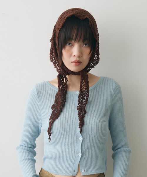 ルセラフィム クロシェ Hooded Scarf スカーフ マフラー full/fill. ストール マフラー lace crochet scarf / レースクロシェ