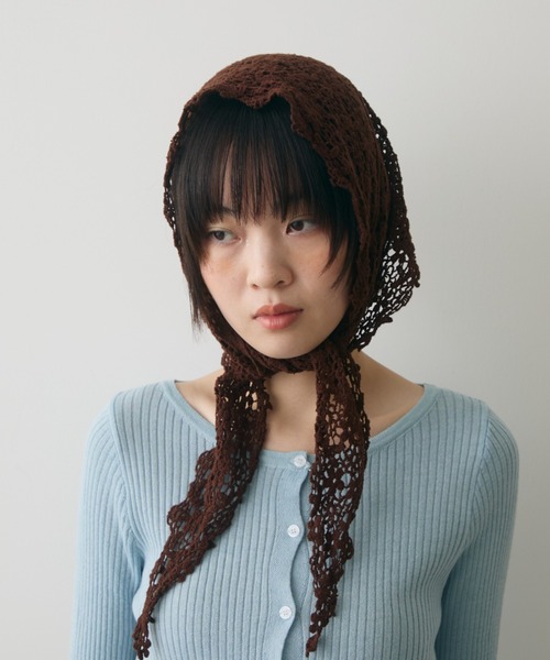 ルセラフィム クロシェ Hooded Scarf スカーフ マフラー full/fill. ストール マフラー lace crochet scarf / レースクロシェ