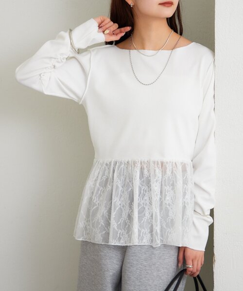 新品☆Chesty☆レースペプラムカットソートップス 新品☆Chesty☆レースペプラムカットソートップス 【公式通販】