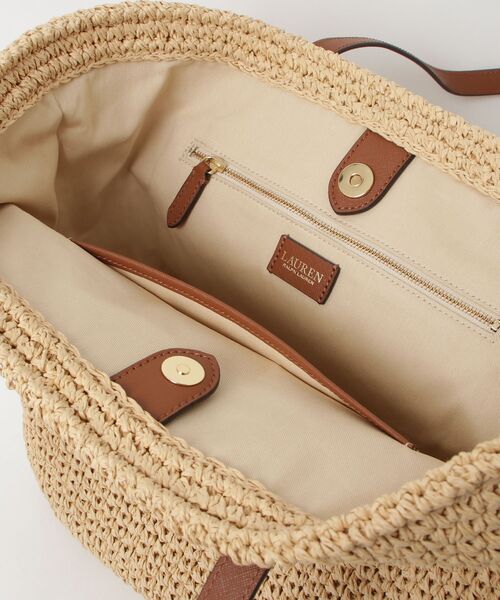 RALPH LAURENストローバッグ【新品】 LAUREN RALPH LAUREN（ローレン ラルフローレン） トートバッグ クロ