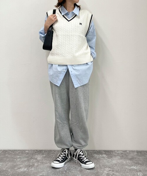 「fredy emue」 ニットベスト 38 グレー レディース_画像2