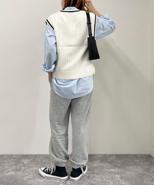 「fredy emue」 ニットベスト 38 グレー レディース_画像4