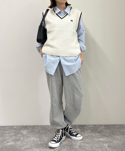 「fredy emue」 ニットベスト 38 グレー レディース_画像6