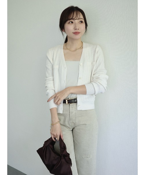 anuans（アニュアンス） カーディガン ラティスケーブルニット