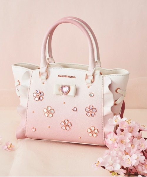 美品✨️アンテプリマ＊* フラワーハンドル ピンクベージュ バッグ Samantha Vega（サマンサベガ） ハンドバッグ サクラフラッター