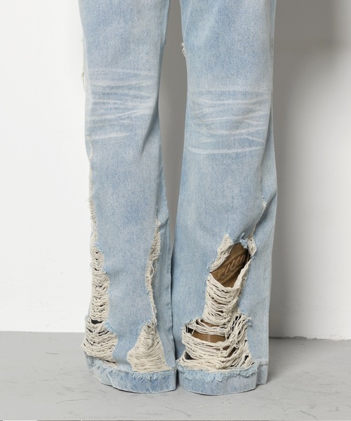 「FOLLOWIN」 デニムパンツ MEDIUM ライトブルー レディース_画像7