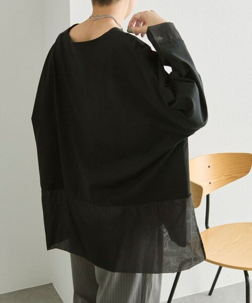 ear PAPILLONNER（イア パピヨネ） tシャツ 裾シアーロングTシャツ