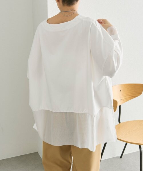 ear PAPILLONNER（イア パピヨネ） tシャツ 裾シアーロングTシャツ
