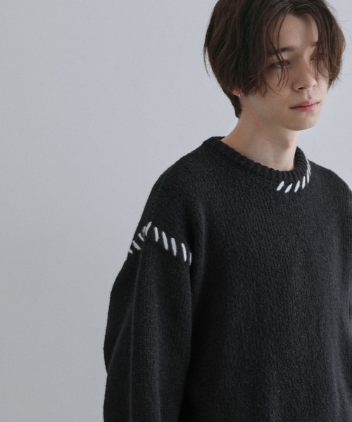 「JUNRED」 長袖ニット L ブルー メンズ_画像7