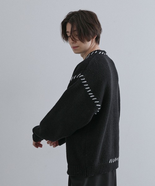 「JUNRED」 長袖ニット L ブルー メンズ_画像8