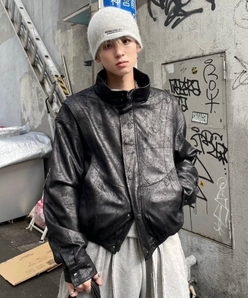 Never mind the XU / Chikashitsu+」 ブルゾン ONE SIZE ブラック