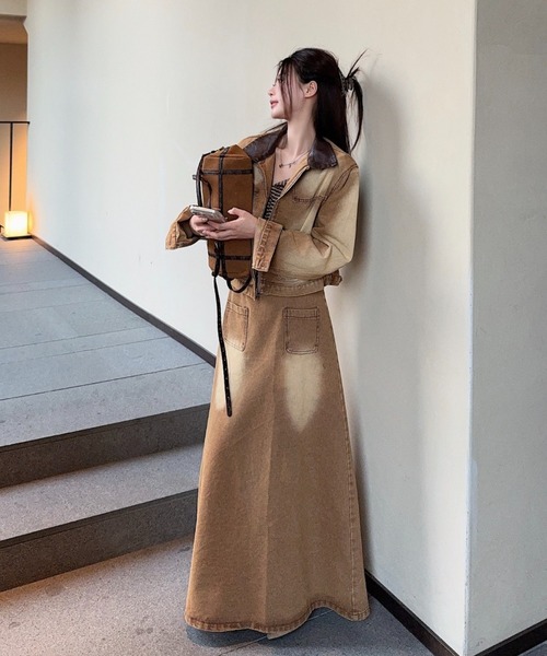 FAVORITO セットアップ デニムショートジャケットスカートセットアップ
