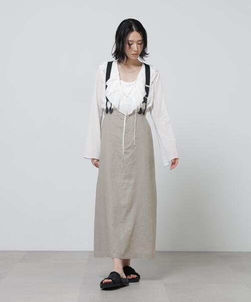 Y’s サスペンダー付きロングスカート NANO universe（ナノ・ユニバース） ロング スカート European Flax