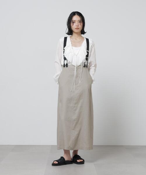 Y’s サスペンダー付きロングスカート NANO universe（ナノ・ユニバース） ロング スカート European Flax