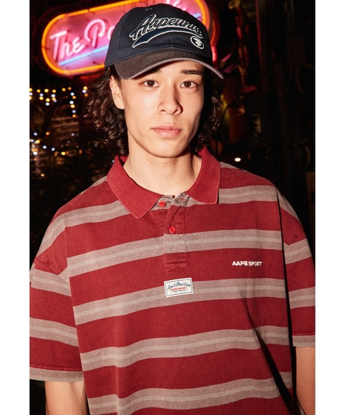 A Bathing Ape 赤 ポロシャツ M A BATHING APE ポロシャツ M 総柄 - メルカリ
