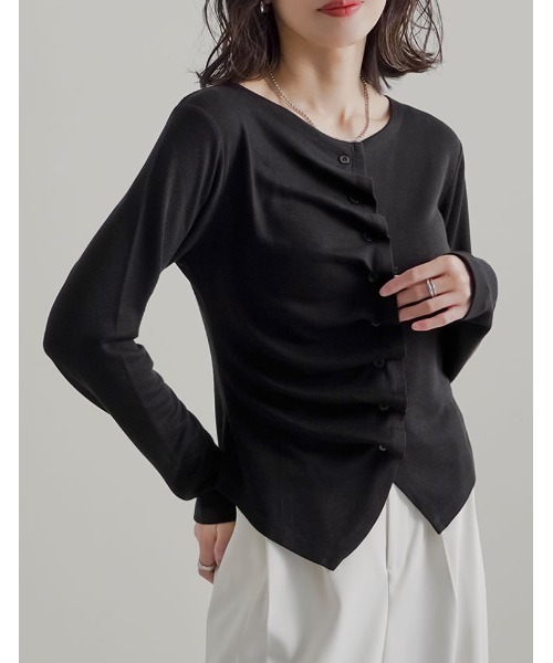 「Re:EDIT」 スウェットカットソー MEDIUM チャコールグレー レディース_画像4