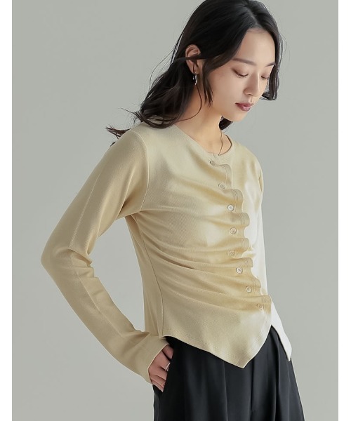 「Re:EDIT」 スウェットカットソー MEDIUM チャコールグレー レディース_画像5