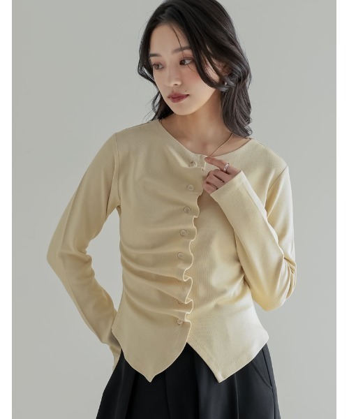 「Re:EDIT」 スウェットカットソー MEDIUM チャコールグレー レディース_画像7