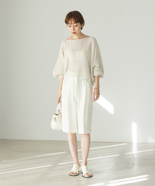 「NOBLE」 ハーフパンツ 36 ベージュ レディース_6