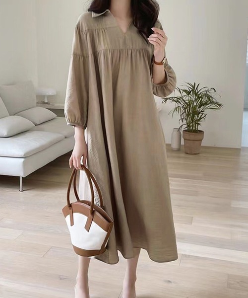 「Dewlily」 長袖ワンピース X-LARGE ブラック レディース_画像4