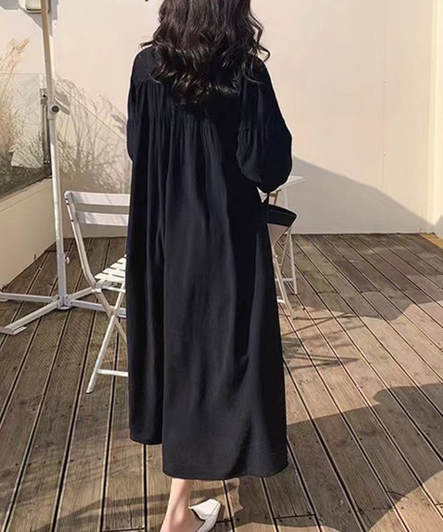 「Dewlily」 長袖ワンピース X-LARGE ブラック レディース_画像6