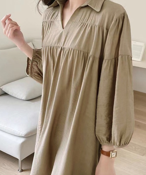「Dewlily」 長袖ワンピース X-LARGE ブラック レディース_画像7
