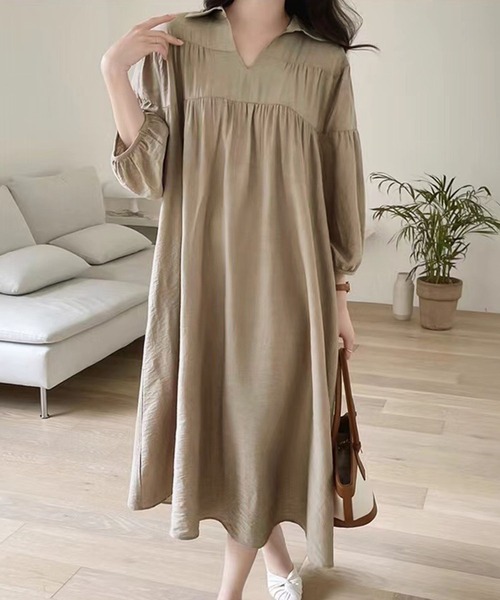 「Dewlily」 長袖ワンピース X-LARGE ブラック レディース_画像9