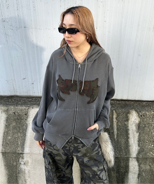 sedacle」 ジップアップパーカー MEDIUM チャコールグレー メンズ