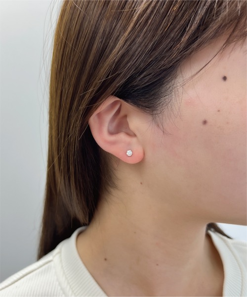 ピアス K10YG キュービックジルコニア ピアス レディースの画像