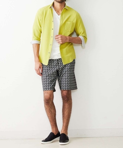 「MK MICHEL KLEIN HOMME 」 7分袖シャツ 48 ブルー メンズ_画像3