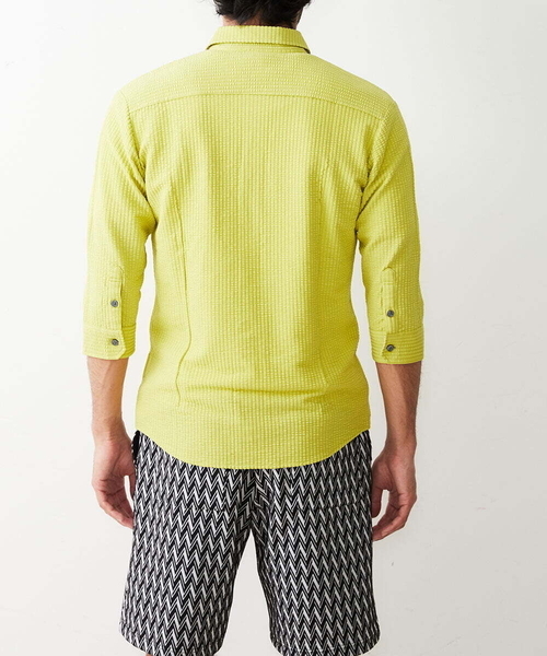 「MK MICHEL KLEIN HOMME 」 7分袖シャツ 48 ブルー メンズ_画像6