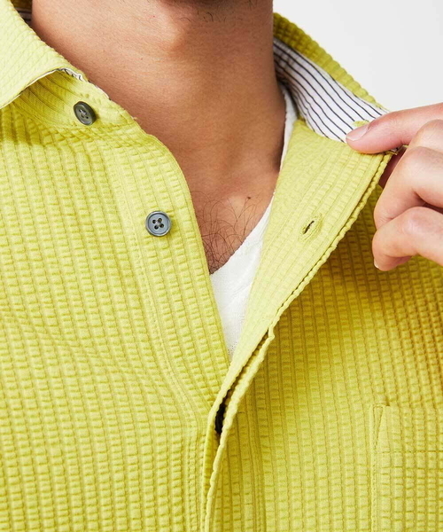 「MK MICHEL KLEIN HOMME 」 7分袖シャツ 48 ブルー メンズ_画像8