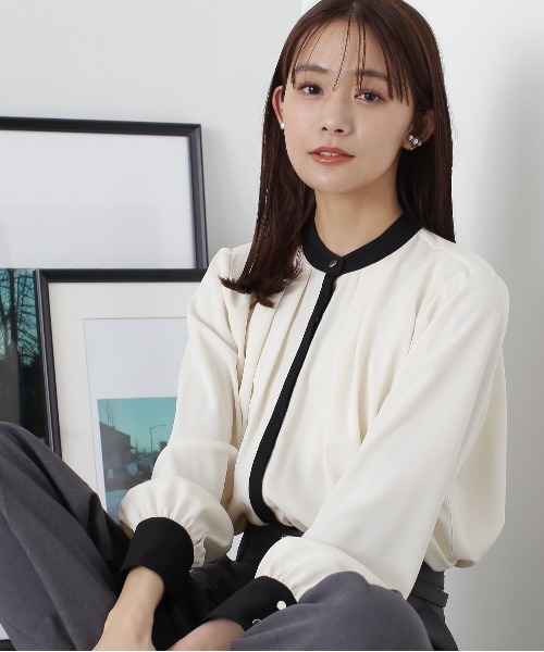 「N.(N. Natural Beauty Basic)」 長袖ブラウス MEDIUM グレー レディース_画像2