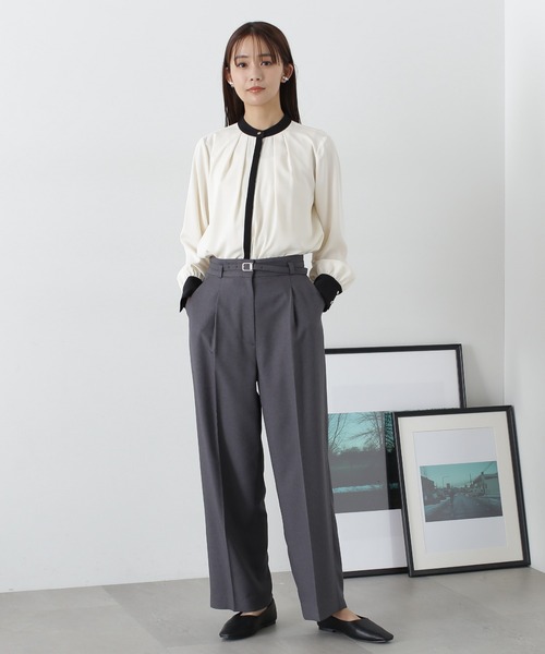 「N.(N. Natural Beauty Basic)」 長袖ブラウス MEDIUM グレー レディース_画像4