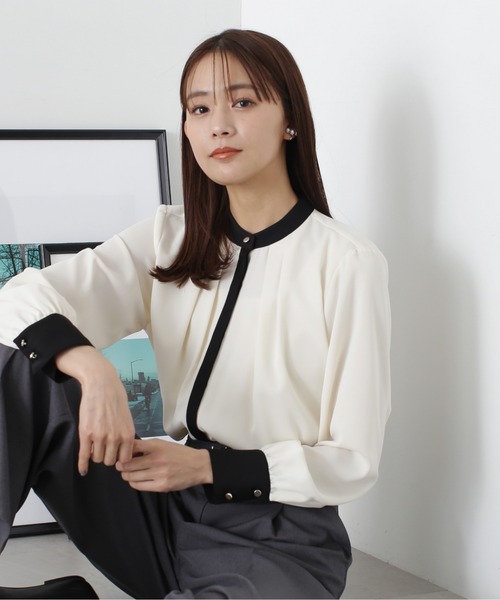 「N.(N. Natural Beauty Basic)」 長袖ブラウス MEDIUM グレー レディース_画像6