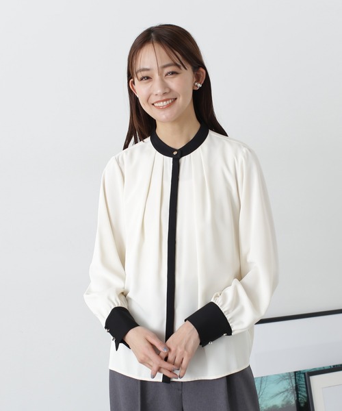 「N.(N. Natural Beauty Basic)」 長袖ブラウス MEDIUM グレー レディース_画像7
