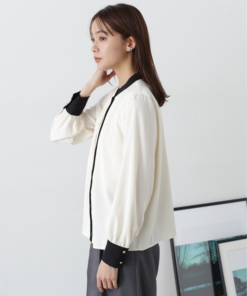 「N.(N. Natural Beauty Basic)」 長袖ブラウス MEDIUM グレー レディース_画像8