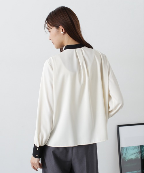 「N.(N. Natural Beauty Basic)」 長袖ブラウス MEDIUM グレー レディース_画像9