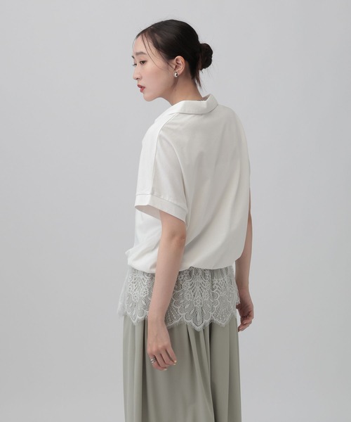 tシャツ レースドッキングZIPプルオーバー　771108 レディースの画像
