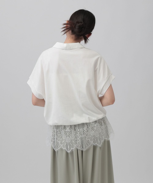 tシャツ レースドッキングZIPプルオーバー　771108 レディースの画像