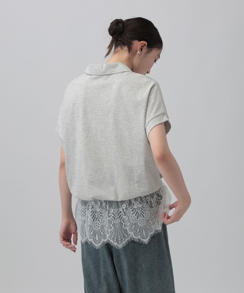 tシャツ レースドッキングZIPプルオーバー　771108 レディースの画像