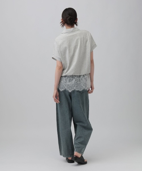 tシャツ レースドッキングZIPプルオーバー　771108 レディースの画像